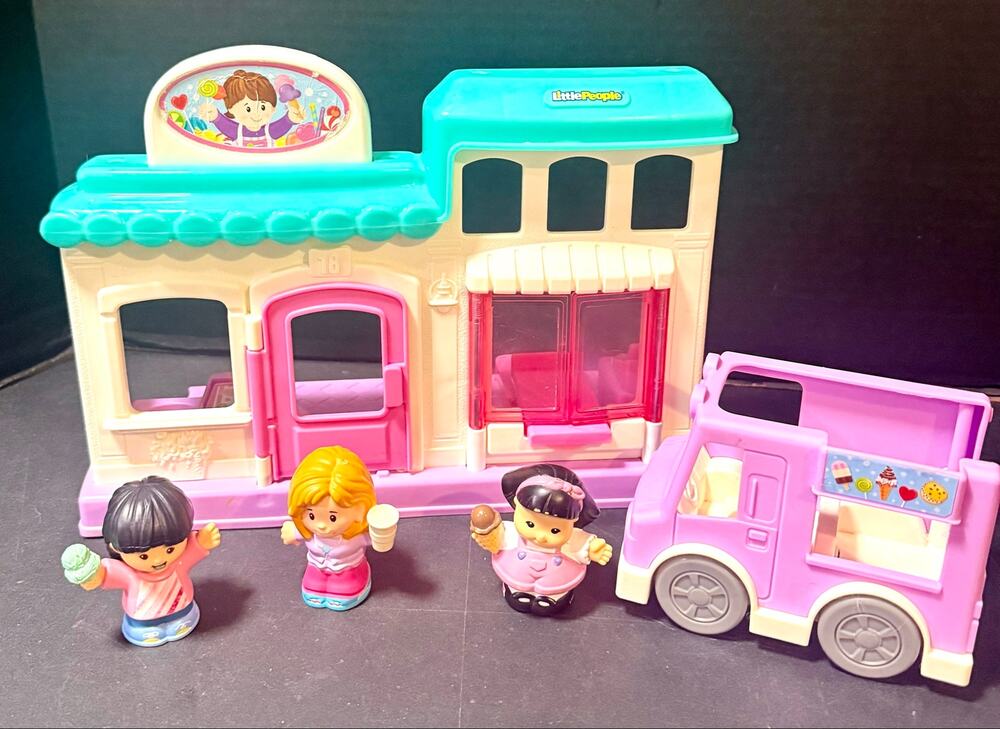 Fisher Price Little People Ice Cream Shop Truck 3 Figures